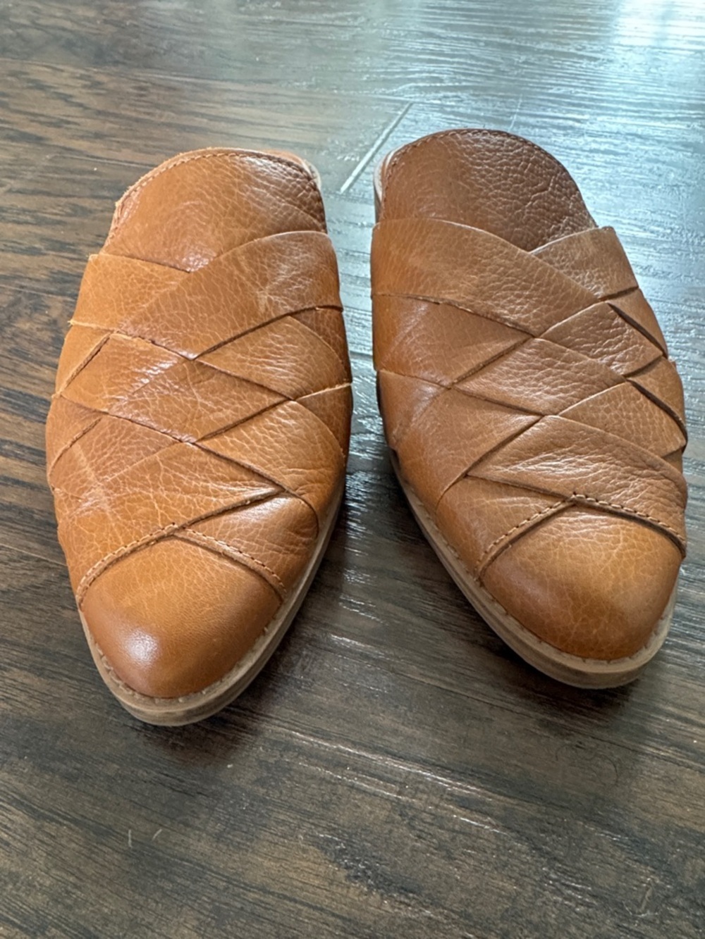 Zodiac Tan Woven Leather Mule Clog - Picture 5 of 11